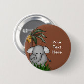 Badge Rond 5 Cm Boutons éléphants (Devant & derrière)