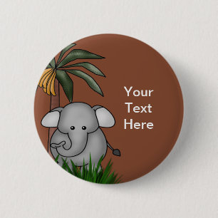 Badge Rond 5 Cm Boutons éléphants