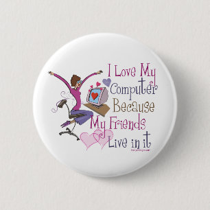 Badge Rond 5 Cm Boutons en ligne d'amis