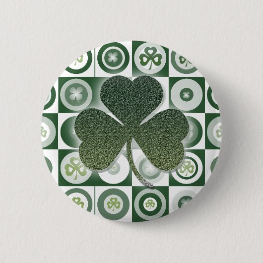 Badge Rond 5 Cm Boutons et insignes irlandais de shamrocks (Devant)