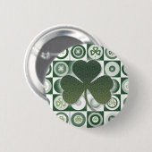 Badge Rond 5 Cm Boutons et insignes irlandais de shamrocks (Devant & derrière)