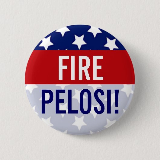 Badge Rond 5 Cm Boutons Fire Pelosi, Stars et rayures (Devant)