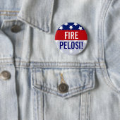 Badge Rond 5 Cm Boutons Fire Pelosi, Stars et rayures (En situation)
