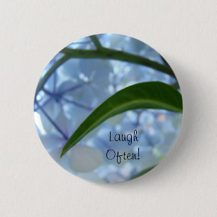 Badge Rond 5 Cm Boutons Fleurs d'Hydrangea Bleues personnalisés 'R
