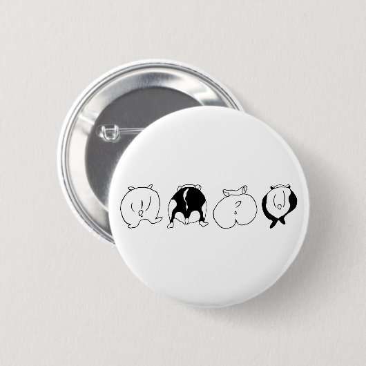 Badge Rond 5 Cm Boutons Hamster (Devant & derrière)