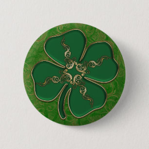 Badge Rond 5 Cm Boutons irlandais chanceux de Pin de shamrock