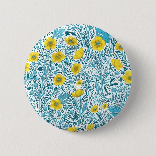 Badge Rond 5 Cm Boutons jaunes, bleus et blancs (Devant)