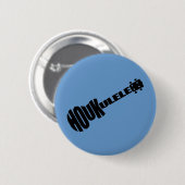 Badge Rond 5 Cm Boutons - logo de Houkulele - rond bleu (Devant & derrière)