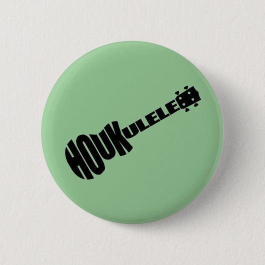 Badge Rond 5 Cm Boutons - logo de Houkulele - rond vert (Devant)