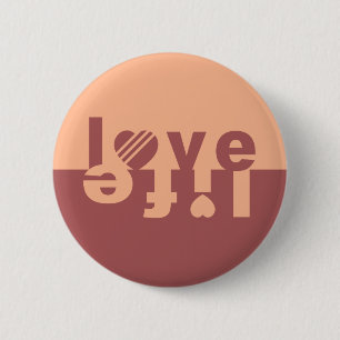 Badge Rond 5 Cm Boutons LOVE LIFE