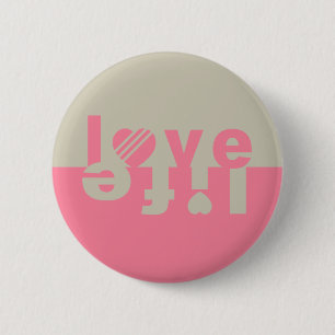 Badge Rond 5 Cm Boutons LOVE LIFE
