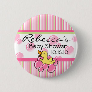 Badge Rond 5 Cm Boutons mignons de baby shower de bulle rose