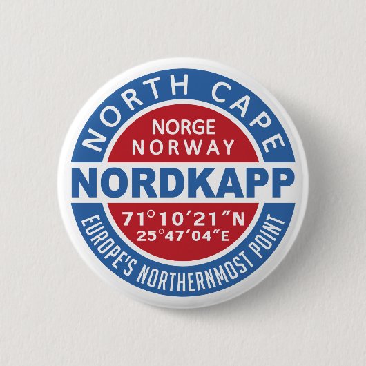 Badge Rond 5 Cm Boutons NORDKAPP Norvège (Devant)