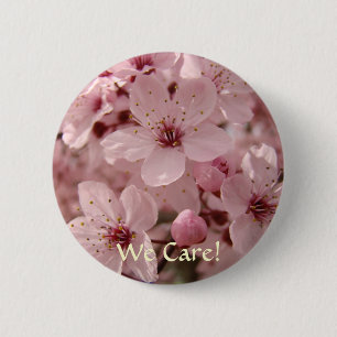 Badge Rond 5 Cm Boutons Nous nous soucions ! Rose Floraison d'Arbr