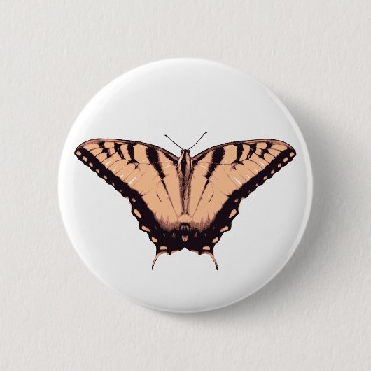 Badge Rond 5 Cm Boutons oranges de papillon (Devant)