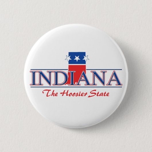 Badge Rond 5 Cm Boutons patriotiques de l'Indiana (Devant)