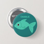 Badge Rond 5 Cm Boutons personnalisés Cute Fish (Devant & derrière)