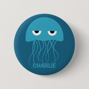 Badge Rond 5 Cm Boutons personnalisés Funny Jellyfish