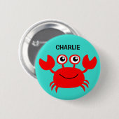 Badge Rond 5 Cm Boutons personnalisés Happy Crab (Devant & derrière)