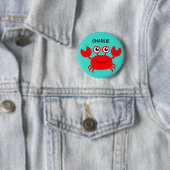 Badge Rond 5 Cm Boutons personnalisés Happy Crab (En situation)