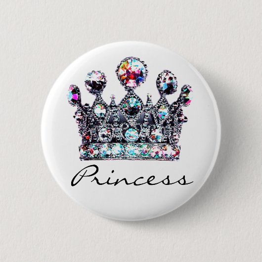 Badge Rond 5 Cm Boutons princesse royale de la Couronne (Devant)