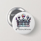 Badge Rond 5 Cm Boutons princesse royale de la Couronne (Devant & derrière)