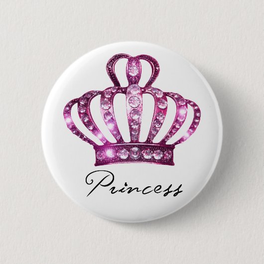 Badge Rond 5 Cm Boutons Princesse Tiara (Devant)