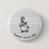 Badge Rond 5 Cm Boutons Rhinestone & Réaction | Vente rouge ! (Devant)