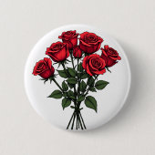 Badge Rond 5 Cm boutons rose rouge (Devant)