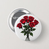 Badge Rond 5 Cm boutons rose rouge (Devant & derrière)