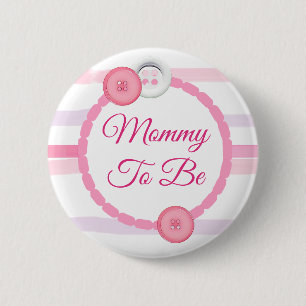 Badge Rond 5 Cm Boutons roses Maman pour être Baby shower