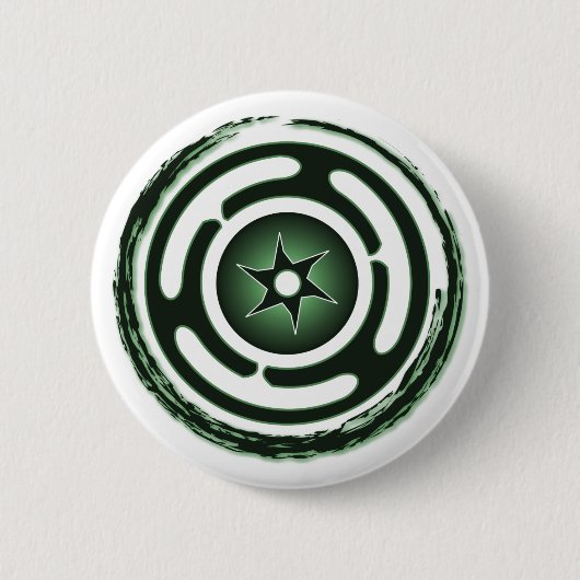 Badge Rond 5 Cm Boutons Roue d'Hécate (vert) (Devant)