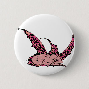 Badge Rond 5 Cm Boutons (rouges) de sommeil Dragonette