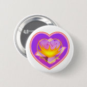 Badge Rond 5 Cm Boutons sacrés de coeur (Devant & derrière)