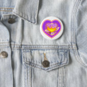 Badge Rond 5 Cm Boutons sacrés de coeur (En situation)