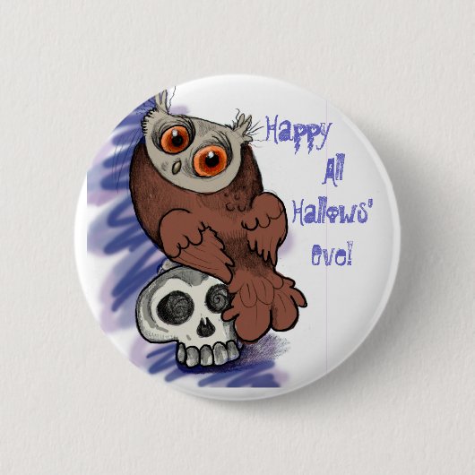Badge Rond 5 Cm Boutons Scardy Owl~boutons (Devant)