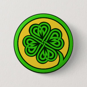 Badge Rond 5 Cm Boutons Shamrocks tribaux
