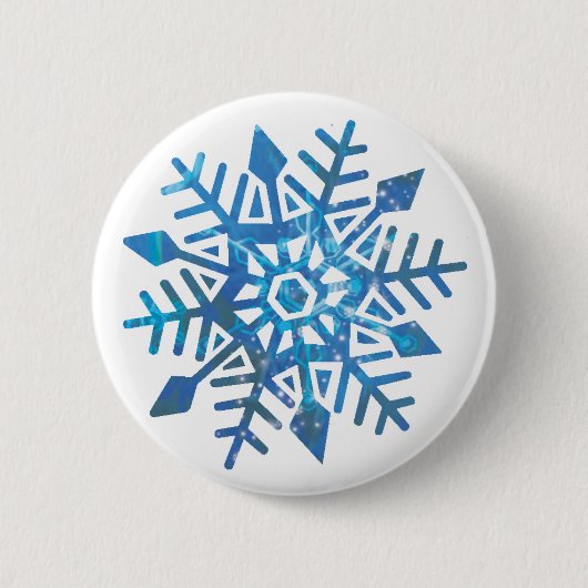 Badge Rond 5 Cm Boutons Snowflake (Devant)