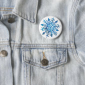 Badge Rond 5 Cm Boutons Snowflake (En situation)
