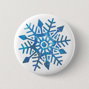 Badge Rond 5 Cm Boutons Snowflake