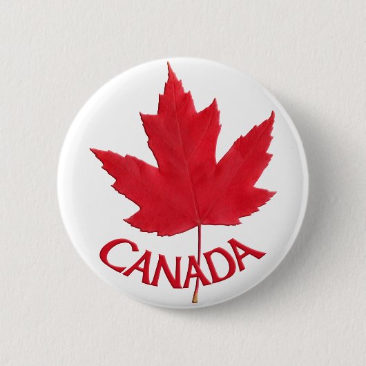 Badge Rond 5 Cm Boutons souvenir Canada Drapeau Érable Feuille Éra (Devant)