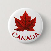 Badge Rond 5 Cm Boutons souvenir Canada Drapeau Érable Feuille Éra (Devant)