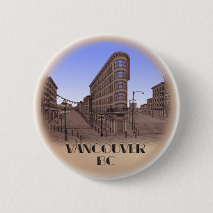 Badge Rond 5 Cm Boutons souvenirs de Vancouver Boutons Gastown Art