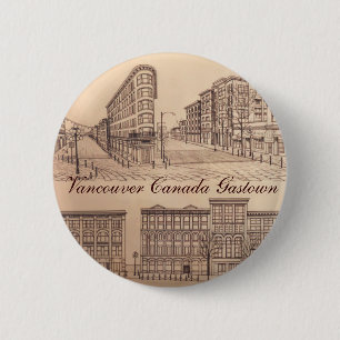 Badge Rond 5 Cm Boutons souvenirs de Vancouver Boutons Gastown Art