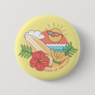 Badge Rond 5 Cm Boutons Surf été