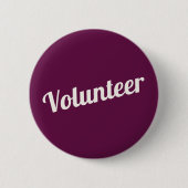 Badge Rond 5 Cm Boutons Volontaire Fuchsia Pink Pin-back (Devant)