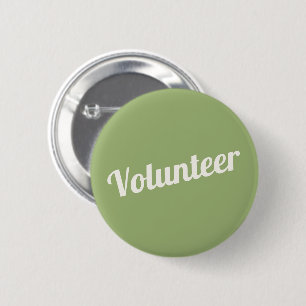 Badge Rond 5 Cm Boutons volontaires Sage Green Pin-back