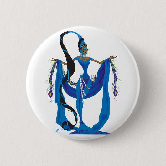 Badge Rond 5 Cm Boutons Yemaya (Devant)