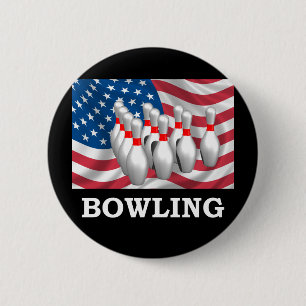 Badge Rond 5 Cm Bowling américain