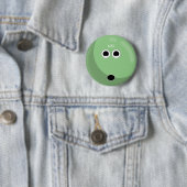 Badge Rond 5 Cm Bowling Ball avec votre nom | Sage vert/blanc (En situation)